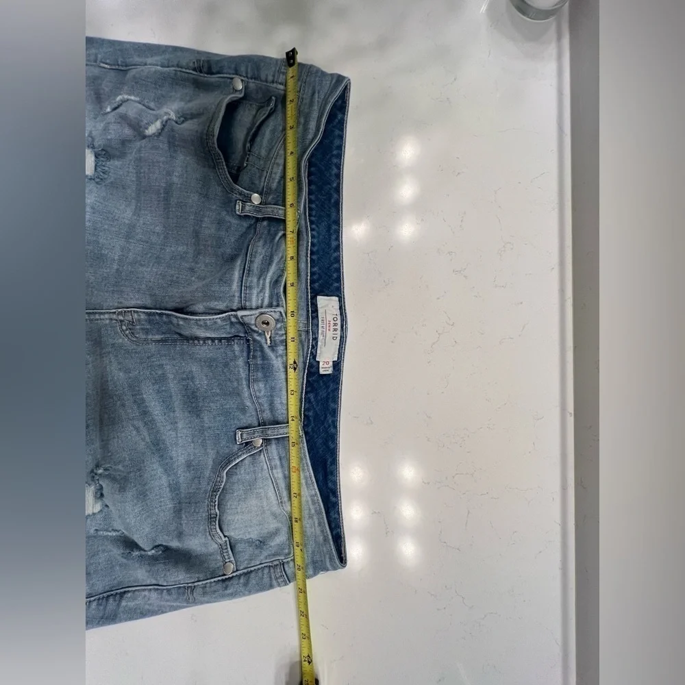 Light Wash Distressed Bermuda Shorts